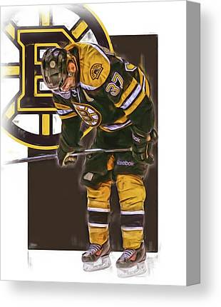 Patrice Bergeron Boston Bruins Oil Art 2 Joe Hamilton Canvas Print