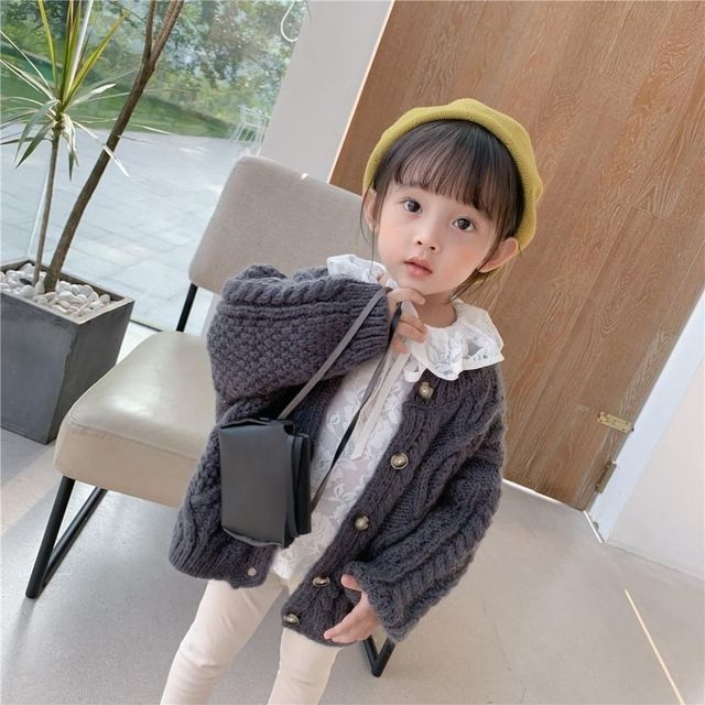 Spring Autumn Girls Single-breasted Knitted Cardigan Clothes Child Shirt Kids Children’s Coats Cute Outerwear Children Clothing alx