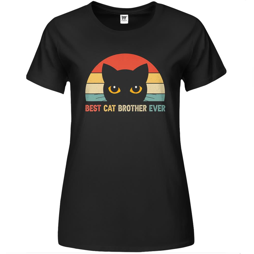 Vintage Best Cat Brother Ever Cat Lovers Gift Premium Womens T Shirts