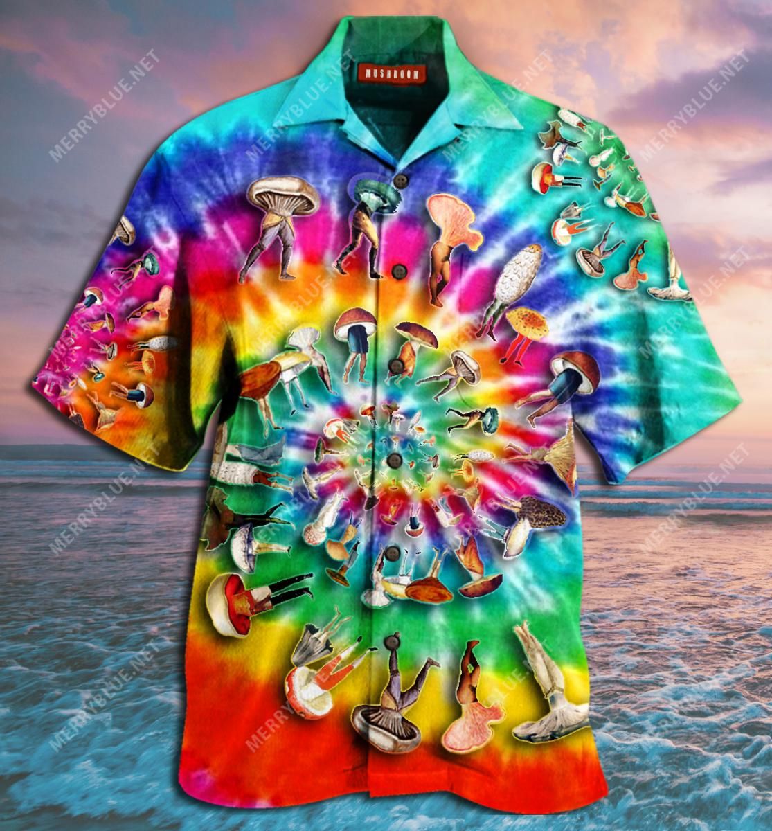 Awesome Mushroom Hippie Aloha Hawaiian Shirt Colorful Short Sleeve Summer Beach Casual Shirt For Men And Women