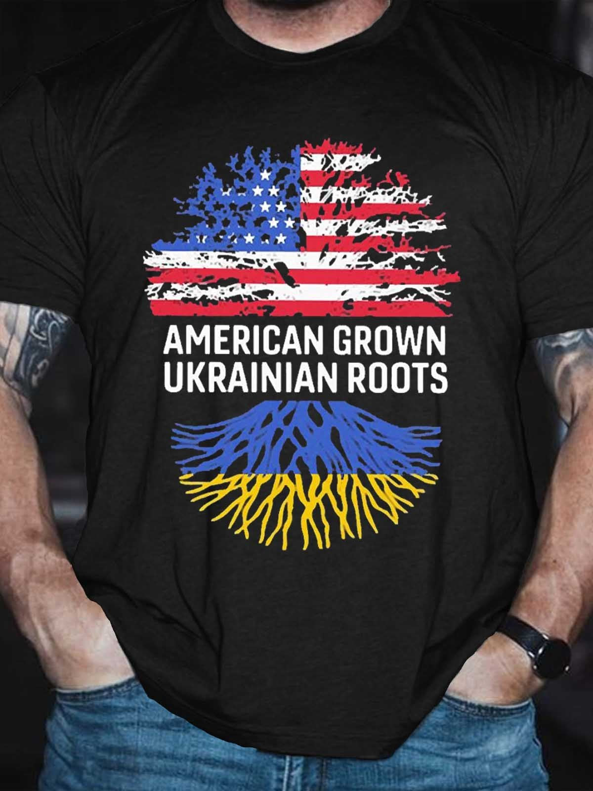 Men American Grown With Ukrainian Roots T-Shirt