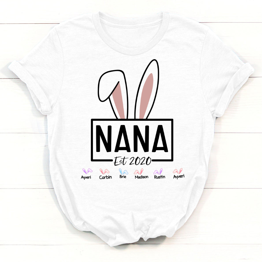 Bunny Nana Est Custom Name T-Shirt