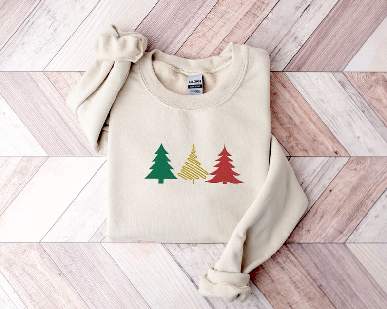 Pine Tree Christmas Embroidered Sweatshirt