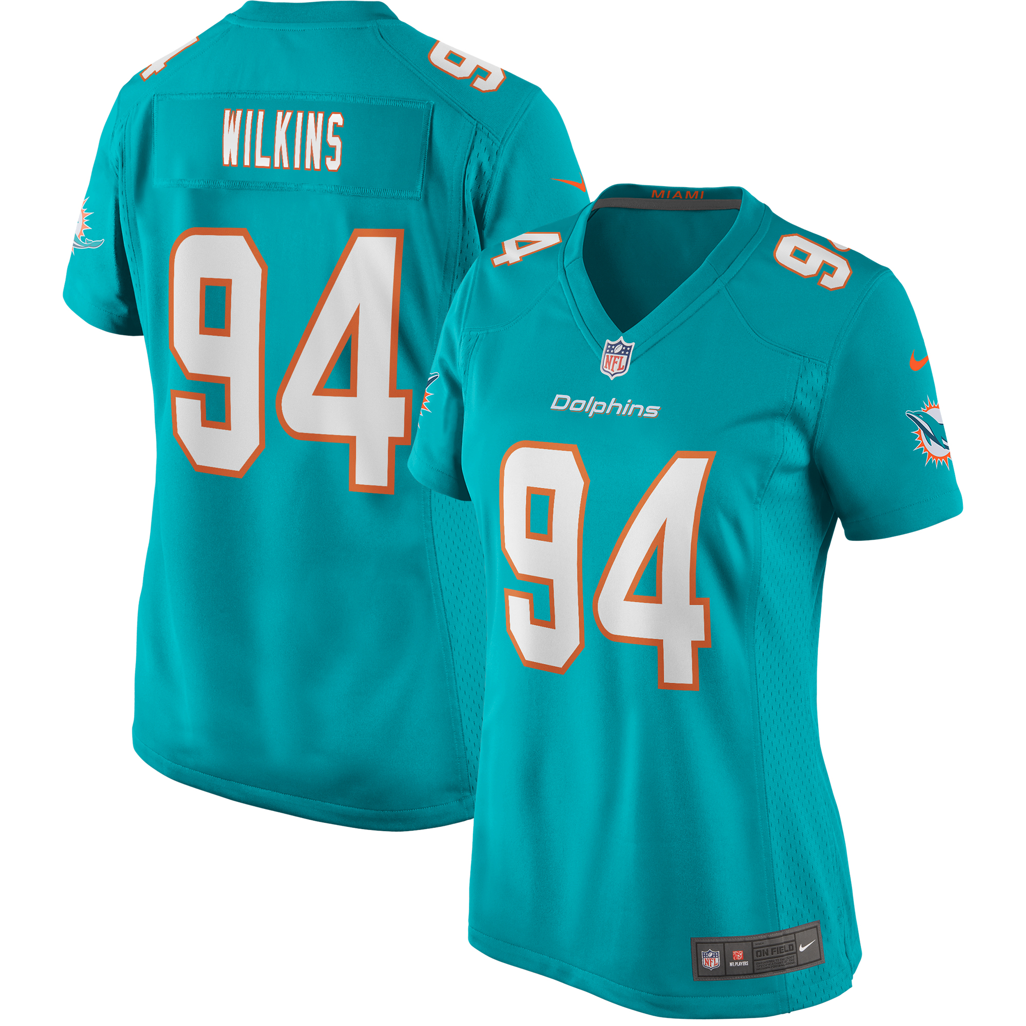 Women’s Christian Wilkins Aqua Miami Dolphins Game Jersey