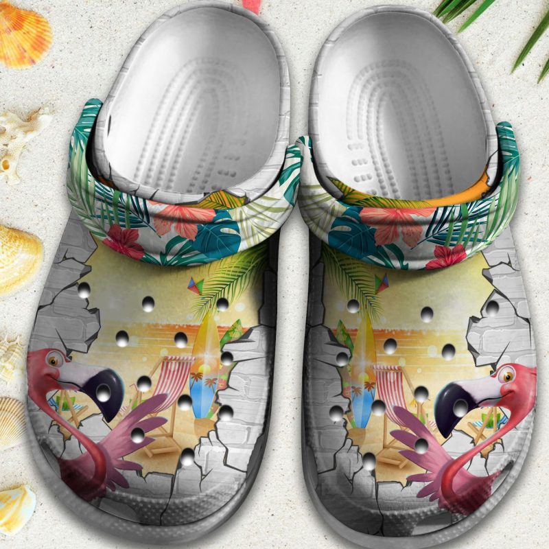 Flamingo Enjoy Summer Beach Shoes – Summer 2022 Custom Shoes Birthday Gift For Men Women