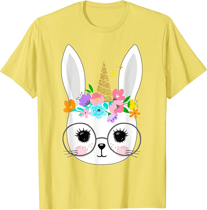 Cute Easter Bunny for Girls Funny Nerd Rabbit Unicorn Easter T-Shirt