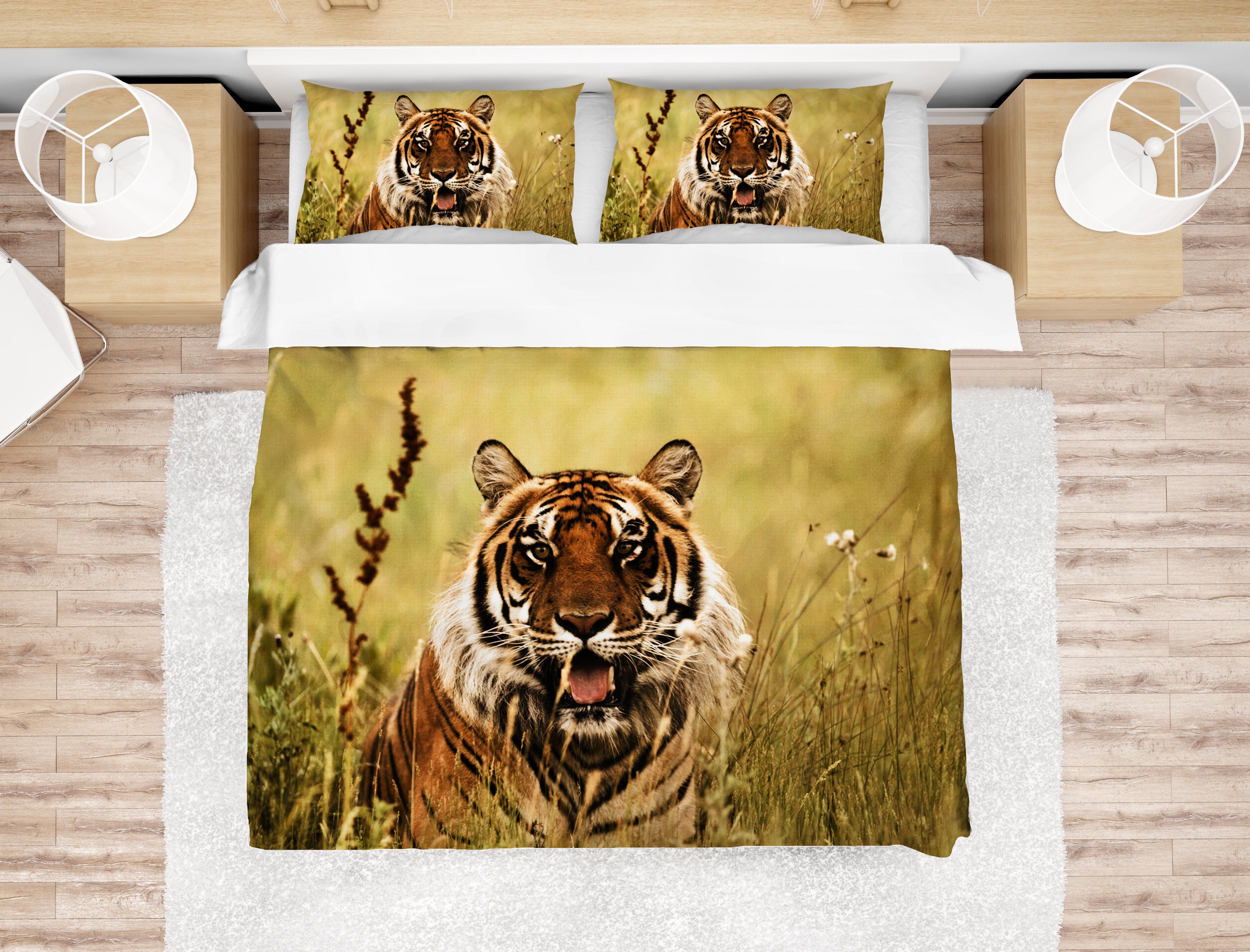 3D Grassland Tiger Quilt Cover Set Bedding Set Pillowcases 31