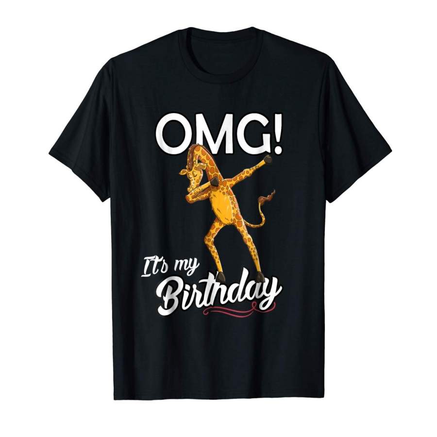 Omg It’S My Birthday Dabbing Giraffe Dab Dance T-Shirt Men Printed T Shirts