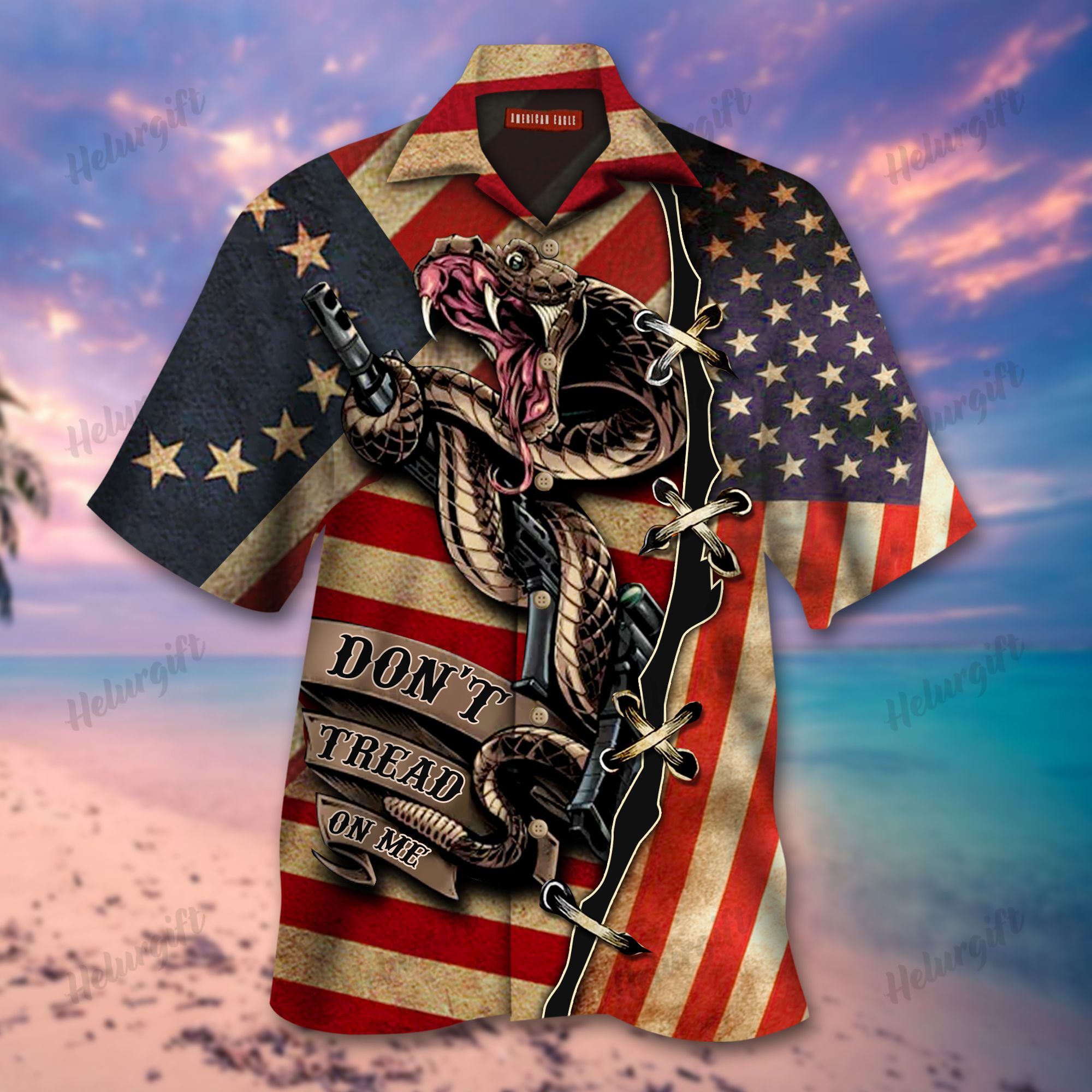 Dont Tread On Me Betsy Ross America Flag Hawaiian Aloha Short Sleeve Shirt Ha69932