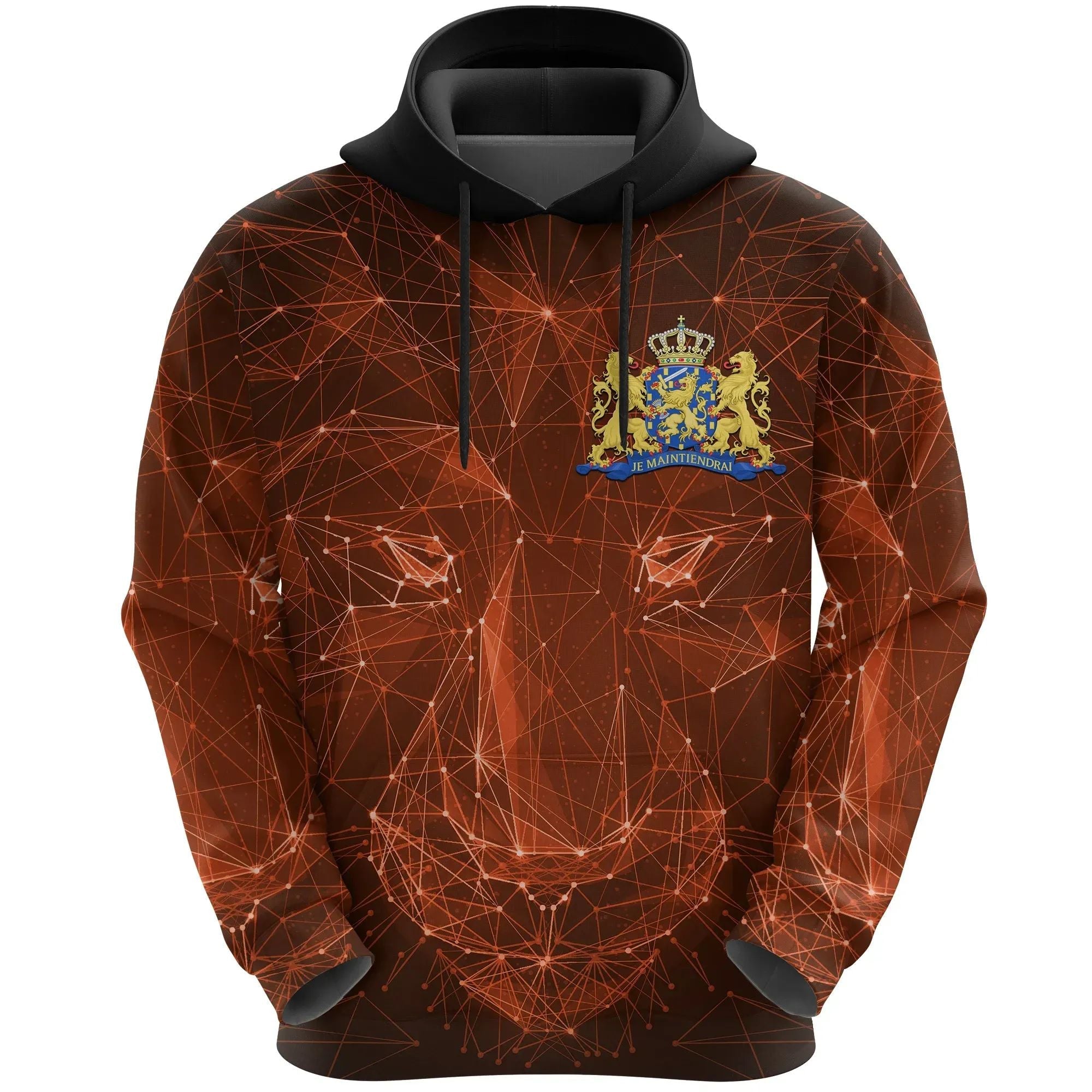 The Netherlands Hoodie Geometric Lion Black Rlt7