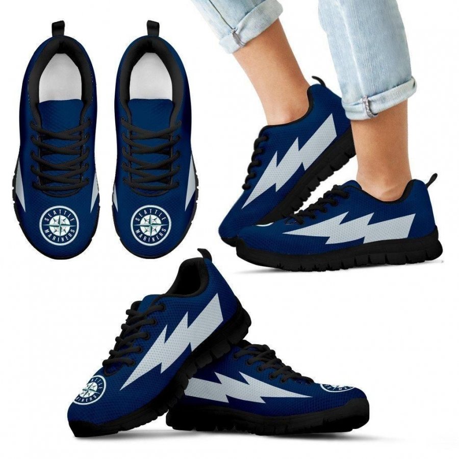 Unique Style Seattle Mariners Sneakers Thunder Lightning Amazing Logo #264