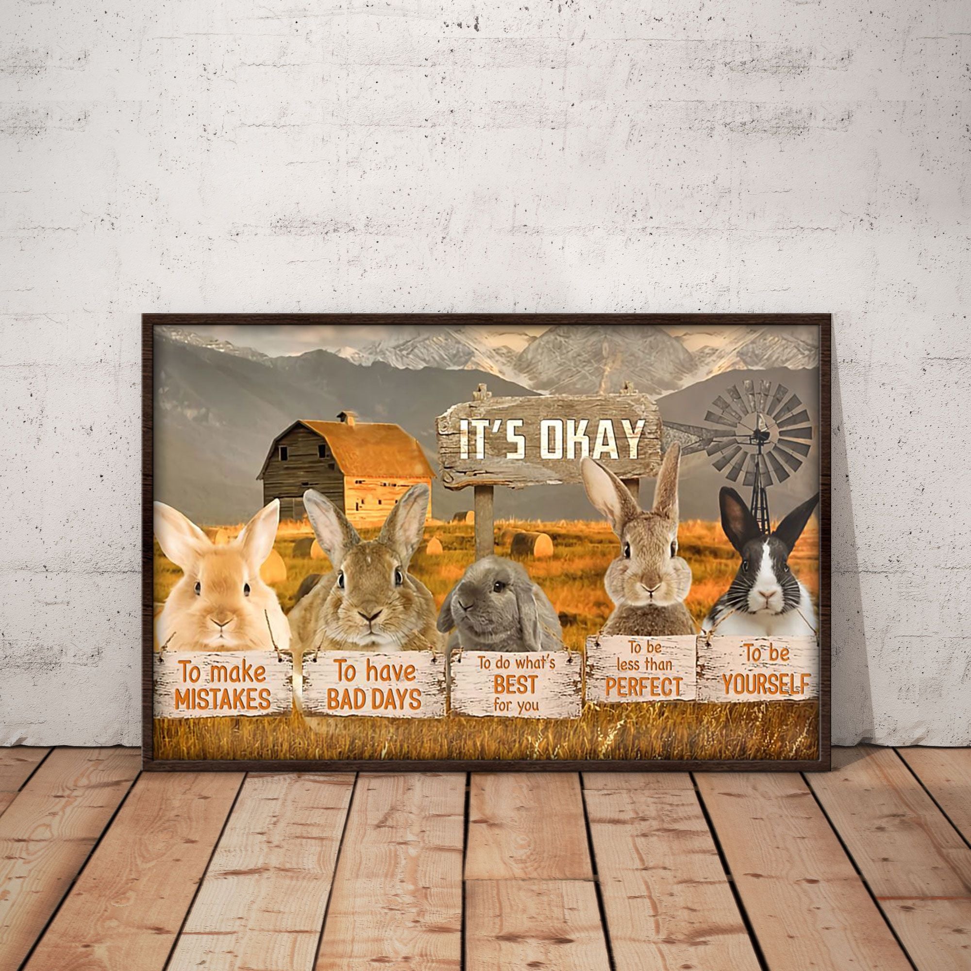 B2705 G682 Rabbits, It’S Okay Poster & Canvas