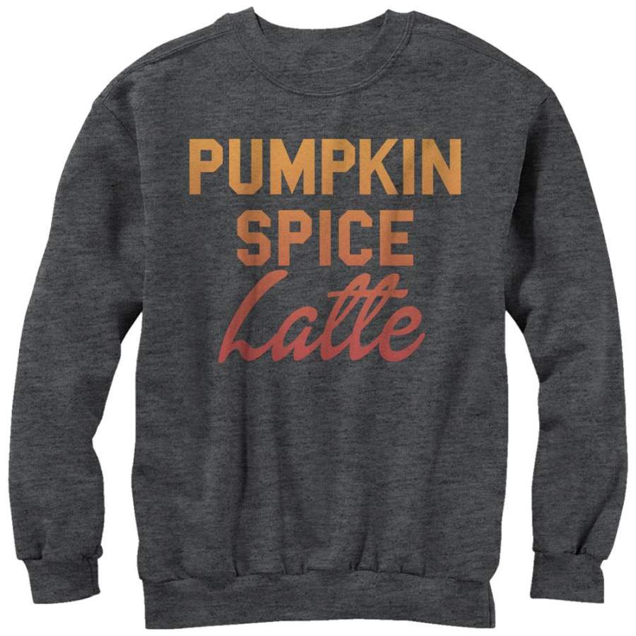 CHIN UP Women’s Pumpkin Spice Latte  Sweatshirt Charcoal Heather