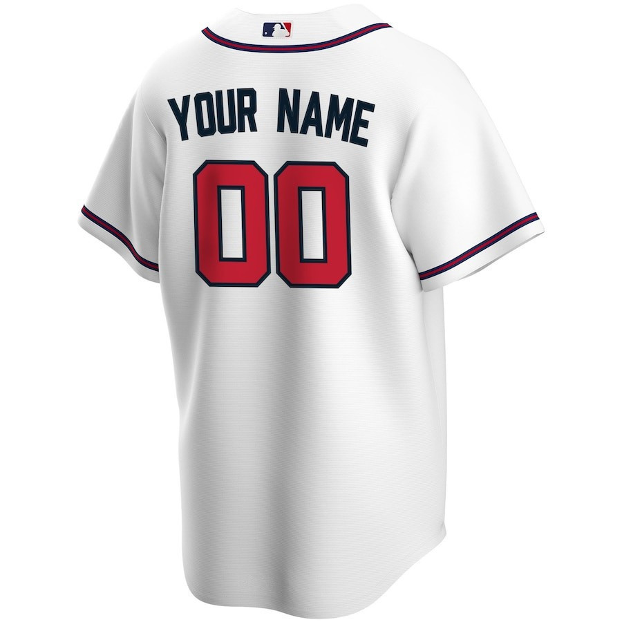 Atlanta Braves Home Custom Men Jersey - White - Opalve Store