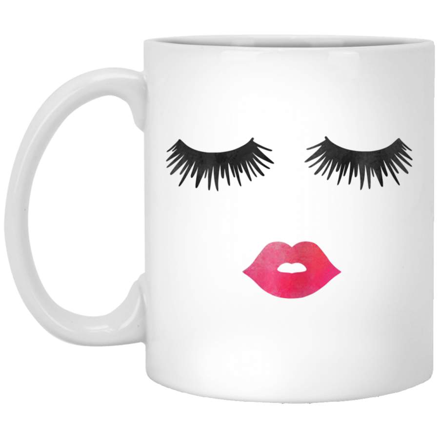 Cute Fashion Face and Eyelashes 11oz 15oz White Mug Happy Easter Day Funny Colors Eggs Bunny Ears Peeps Cute