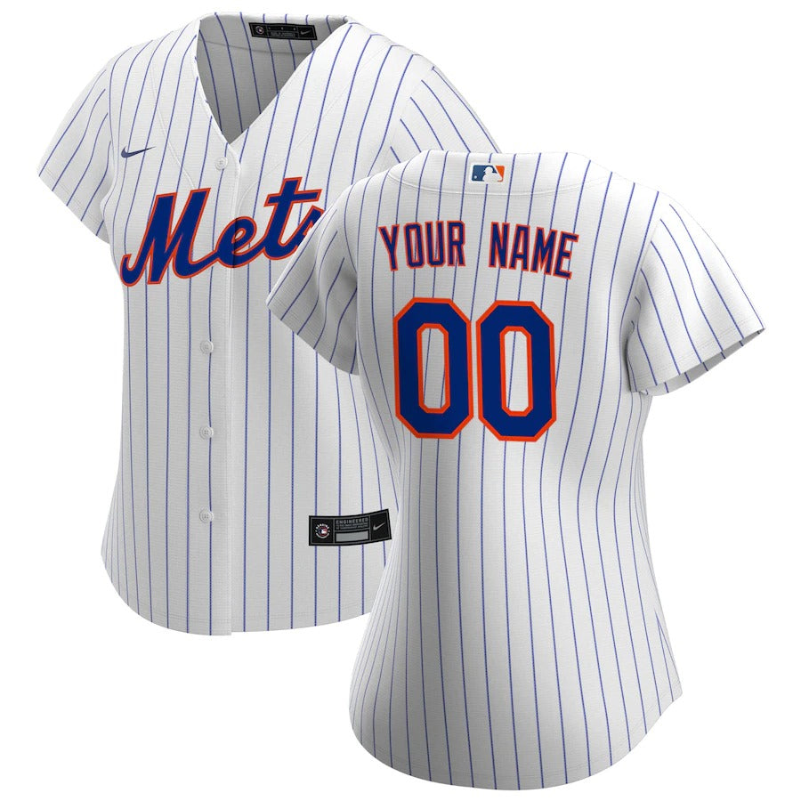 Women’S New York Mets Nike White Home Replica Custom Jersey