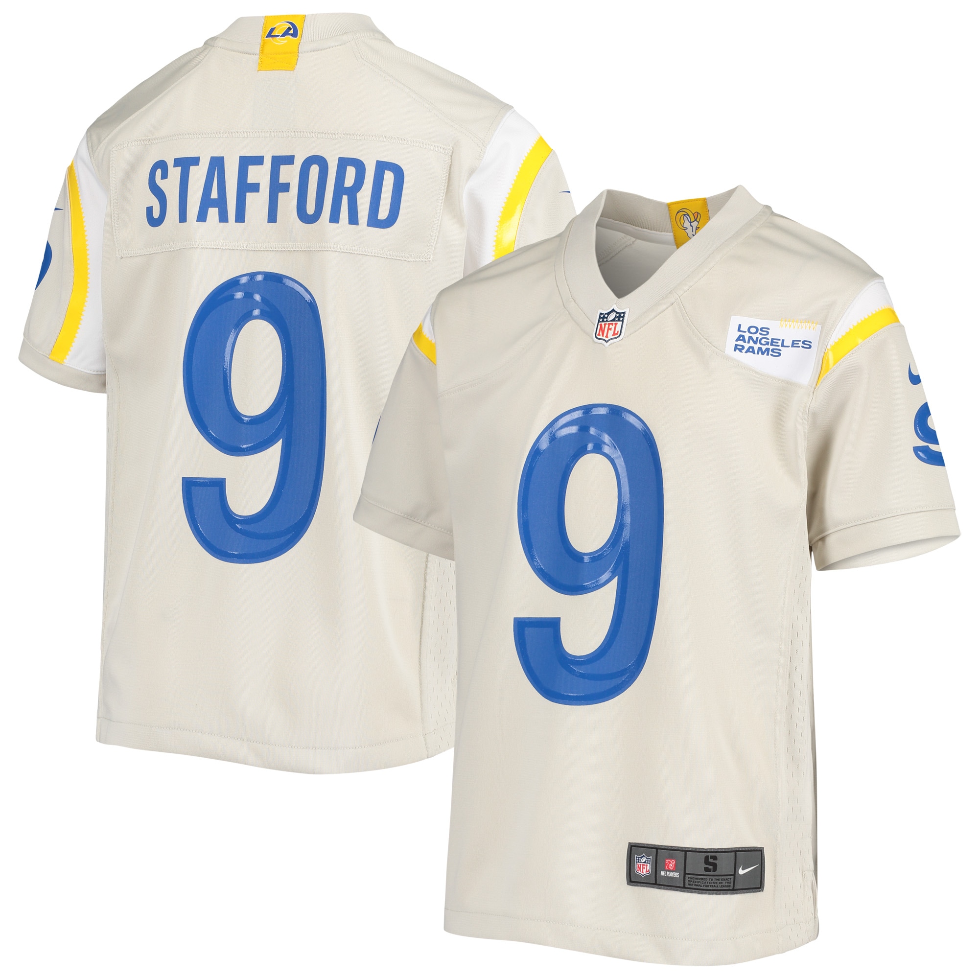 Youth Los Angeles Rams Matthew Stafford Cream Game Jersey