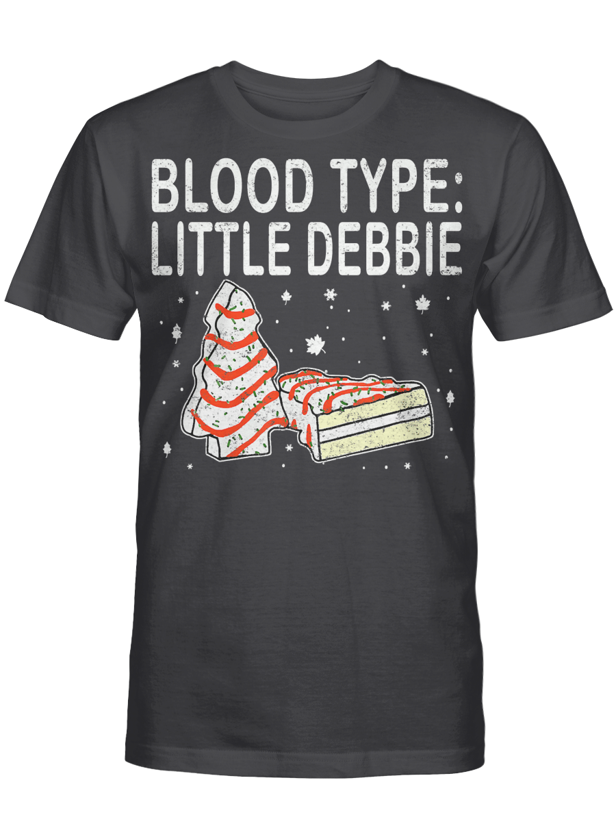 AmazeStyleZ Santa’s Reindeer, Ugly Christmas Sweater, Christmas Gift Ideas, Blood Type Little Debbie Christmas Cake Funny Gift T-Shirt