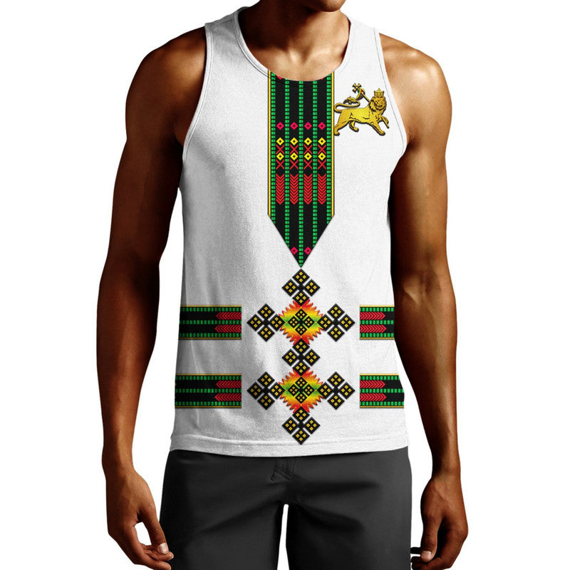 (Custom Personalised) Ethiopia Men Tank Top Ethiopian Lion Of Judah Tibeb Vibes No.1 Ver – Flag Style Lt8