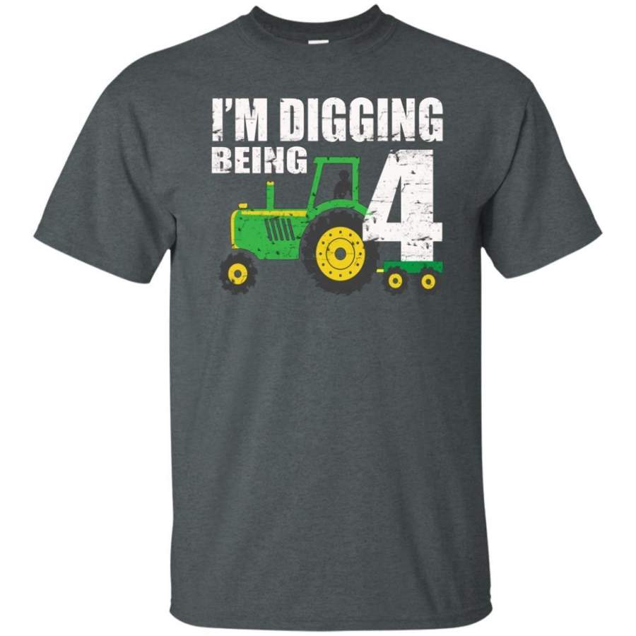 AGR Kids 4 Year Old Tractor Birthday Shirt 4th Birthday Shirt Boy ...