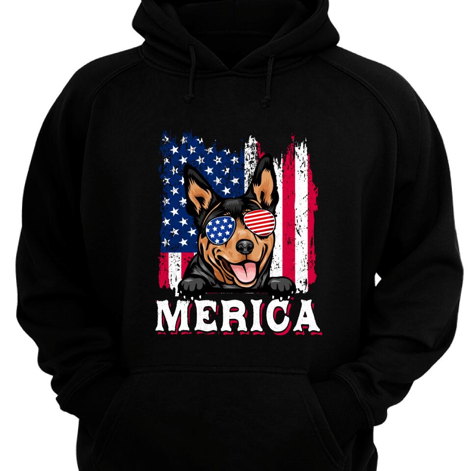 Personalized Merica With Dog America Hoodie, Gift For Dog Lover – Trending Personalized