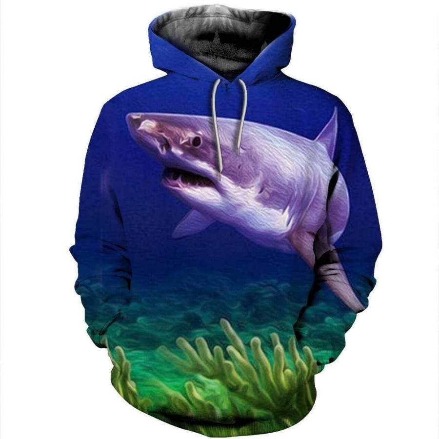 Shark in Ocean Unisex Hoodie 3D All Over Print