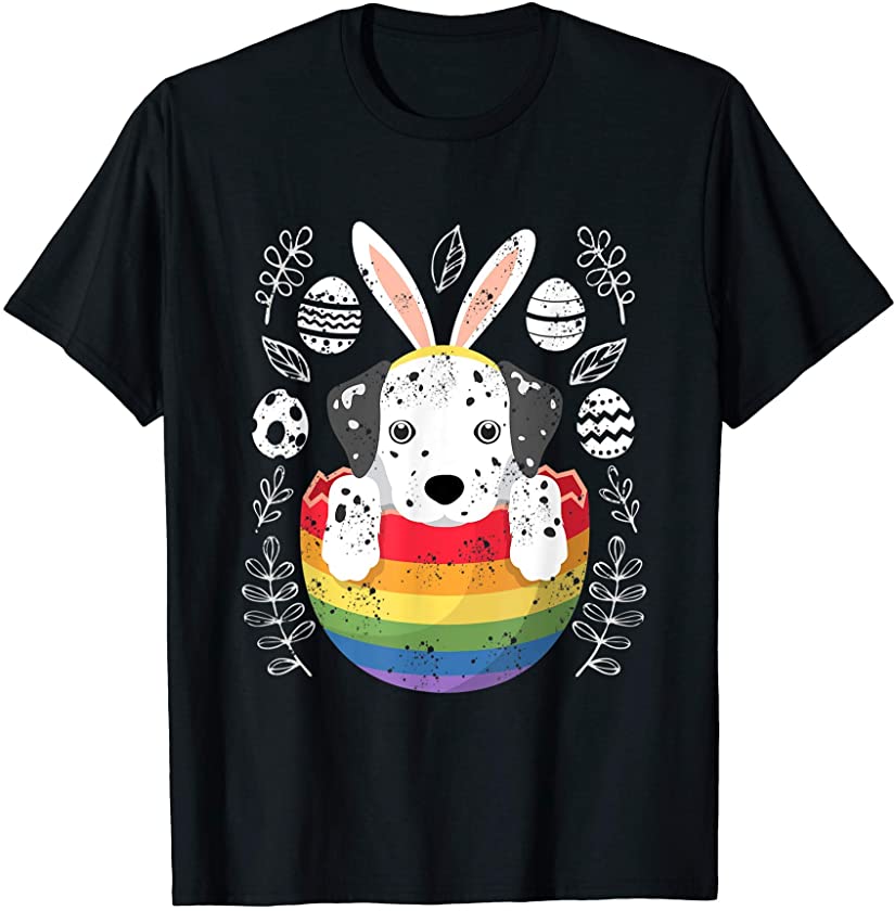 Dalmation Dog Lover With Bunny Rabbit Ears Easter Day Kids T-Shirt