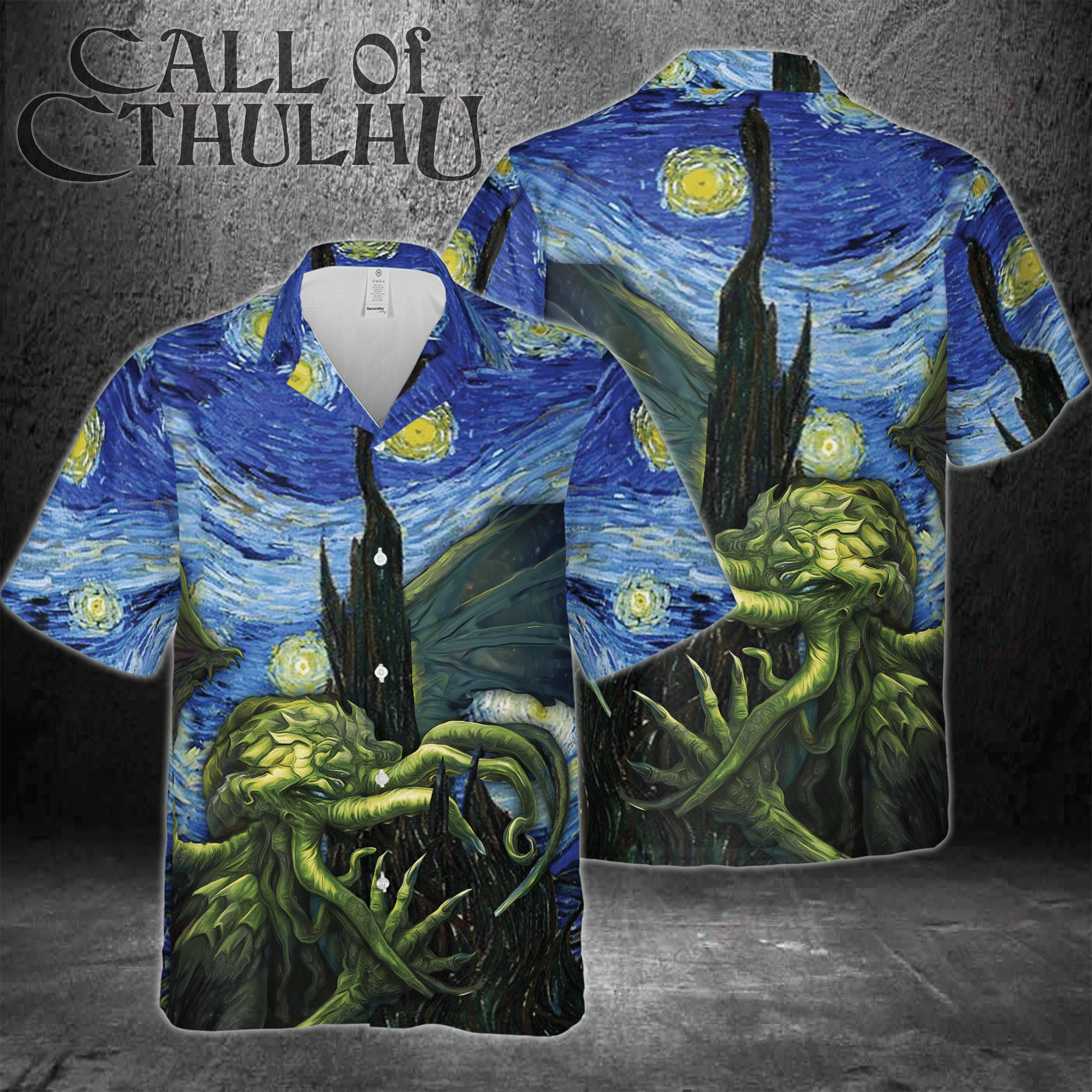 Cthulhu Starry Night Hawaiian 3D Shirt 3Hs-L2Y4