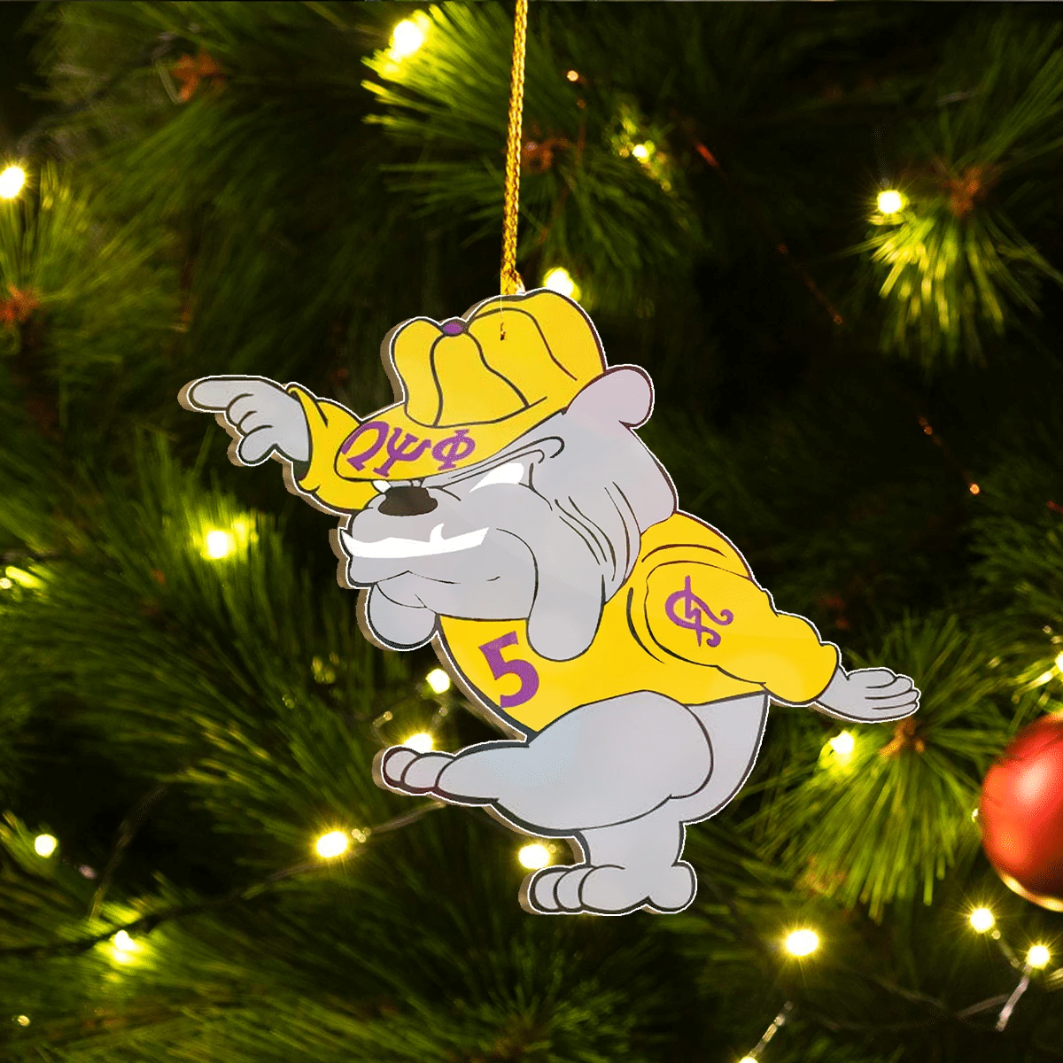 Getteestore Ornament – Omega Psi Phi Bulldog Bruh Custom Shape Ornament A31