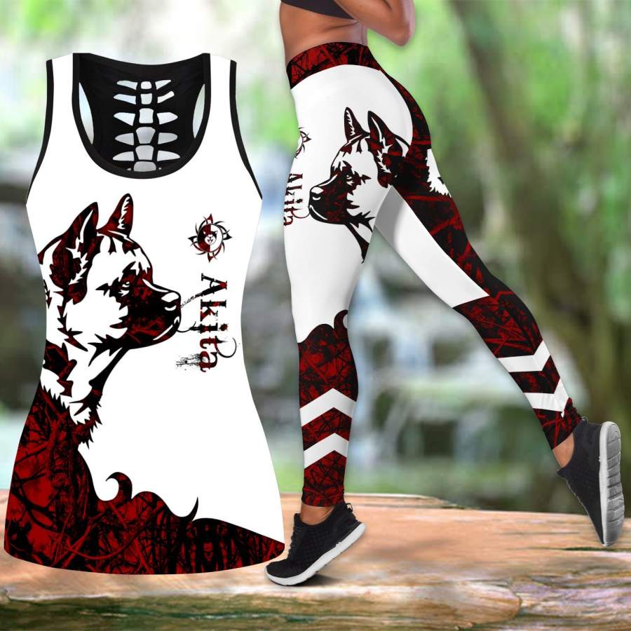 Akita tattoos legging + hollow tank combo DD08112001