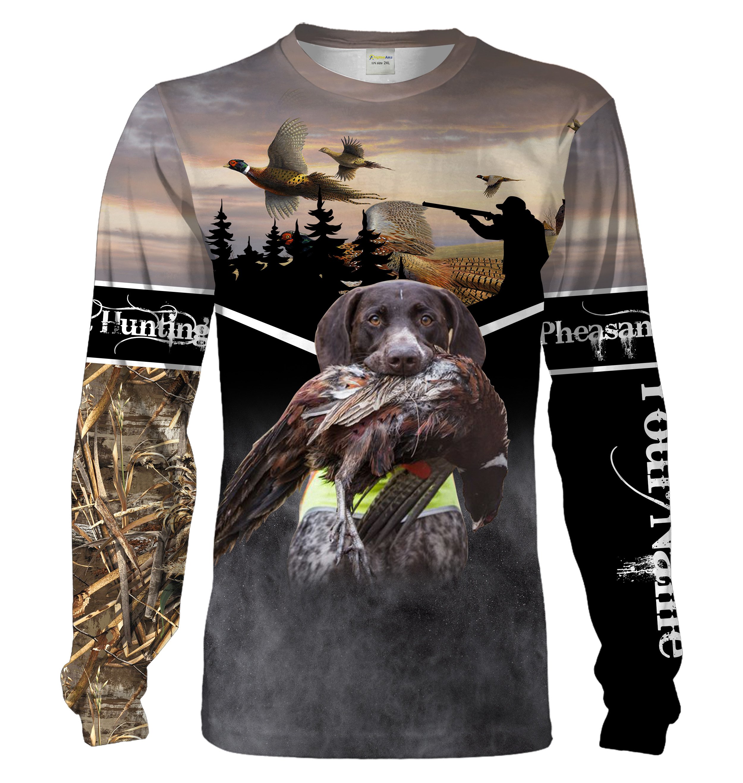 Pheasant hunting dog German Shorthaired Pointer Custom Name 3D All over print Shirts, Personalized hunting gifts Chipteeamz NQS1742