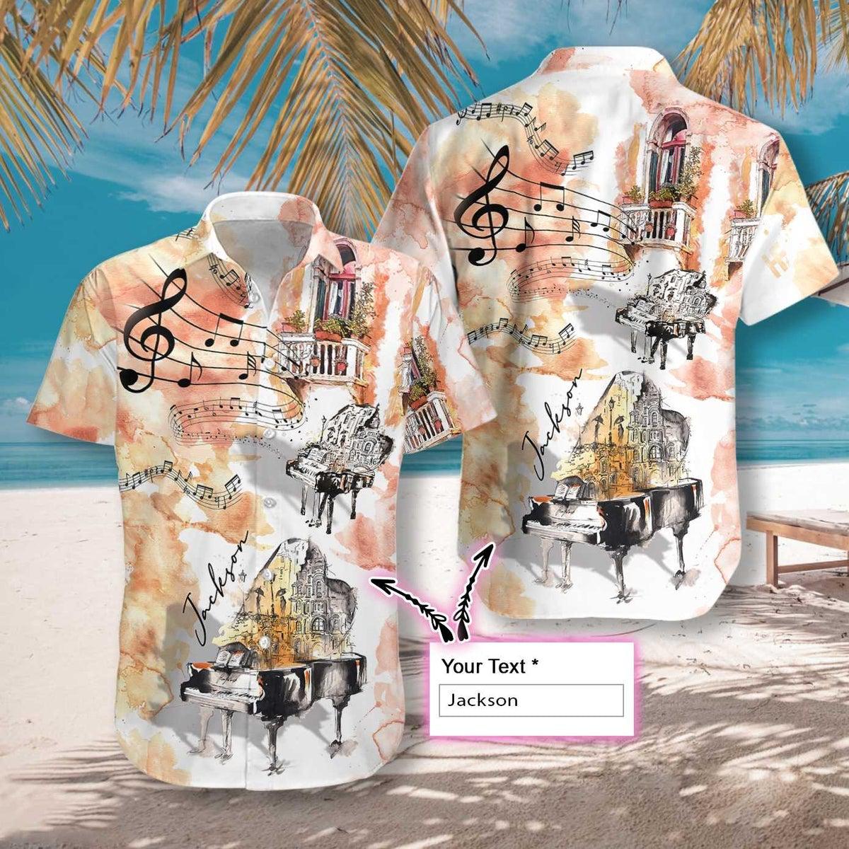 Piano The Sound Of Life Custom Name Hawaii Shirt For Men Women Ha36400