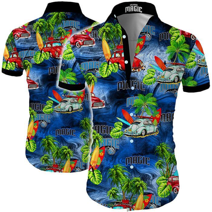 Orlando Magic Hawaii Shirt Tropical Flower Short Sleeve Slim Fit Body Ha70962