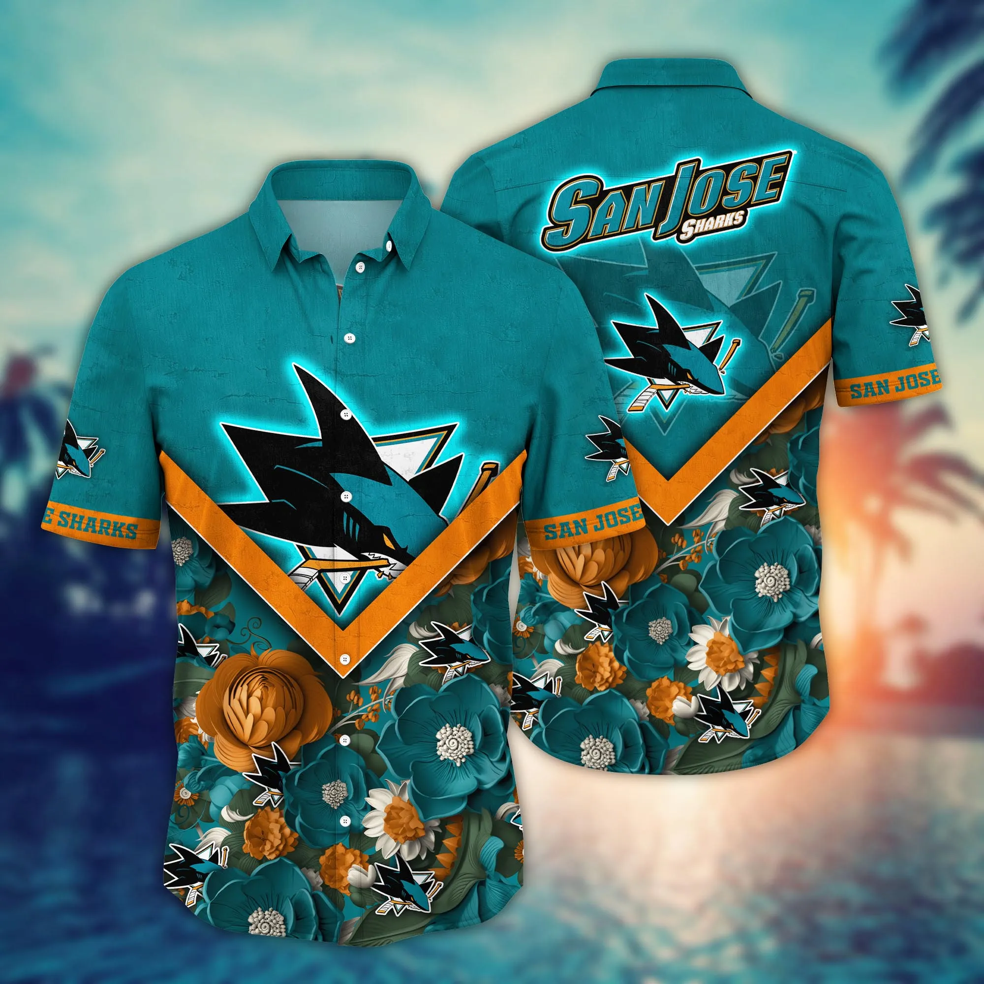 San Jose Sharks Nhl Hawaiian Shirt Custom Midsummer Aloha Shirt