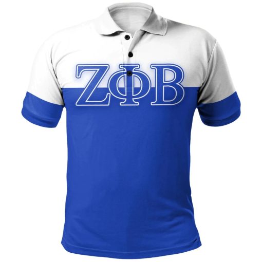 Zeta Phi Beta Sorority Emblem Royal Blue 3D Polo Shirt