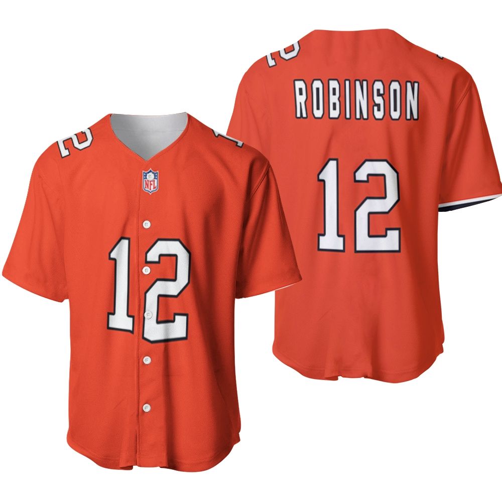 Chicago Bears Allen Robinson #12 NFL Great Player American Football Team Custom Game Orange 3D Designed Allover Gift For Bears Fans Baseball Jersey