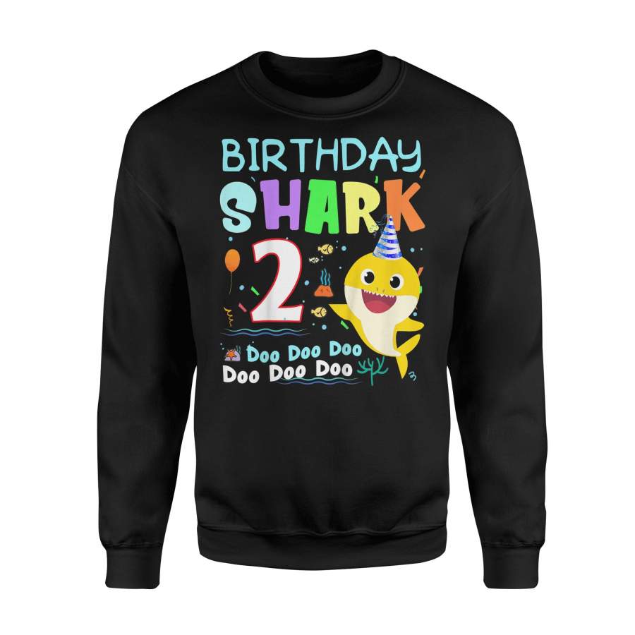 2nd Birthday Gift Kid baby Shark 2 Years Old Doo Doo Doo Doo Doo Doo – Standard Fleece Sweatshirt