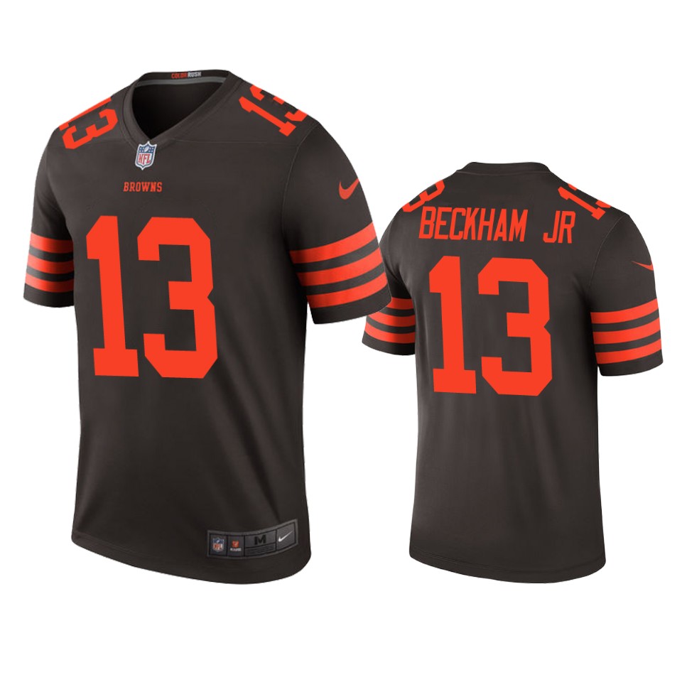 Cleveland Browns #13 Odell Beckham Jr. Brown Color Rush Legend Jersey – Mens