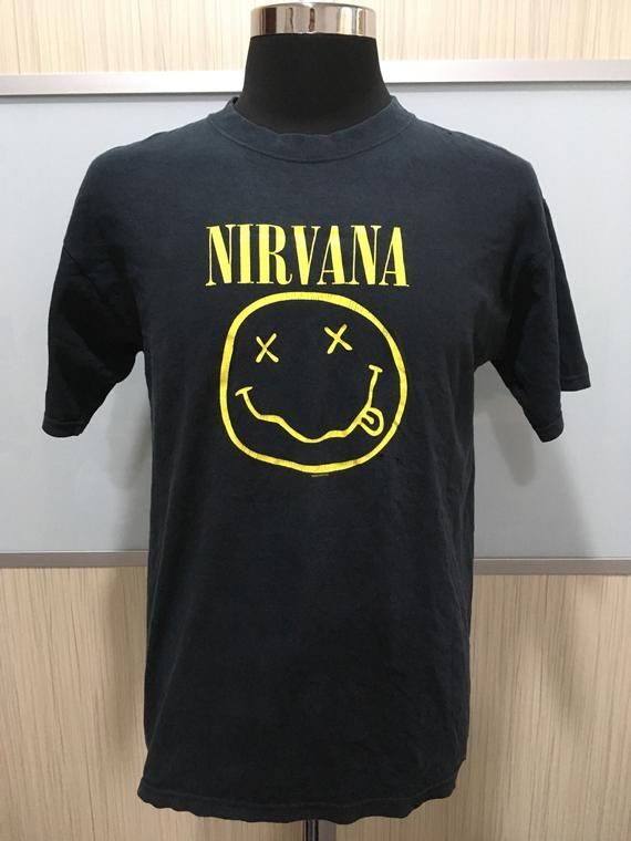 Nirvana Smile American Grunge Band Kurt Cobain 2003 Rare Promo Shirt