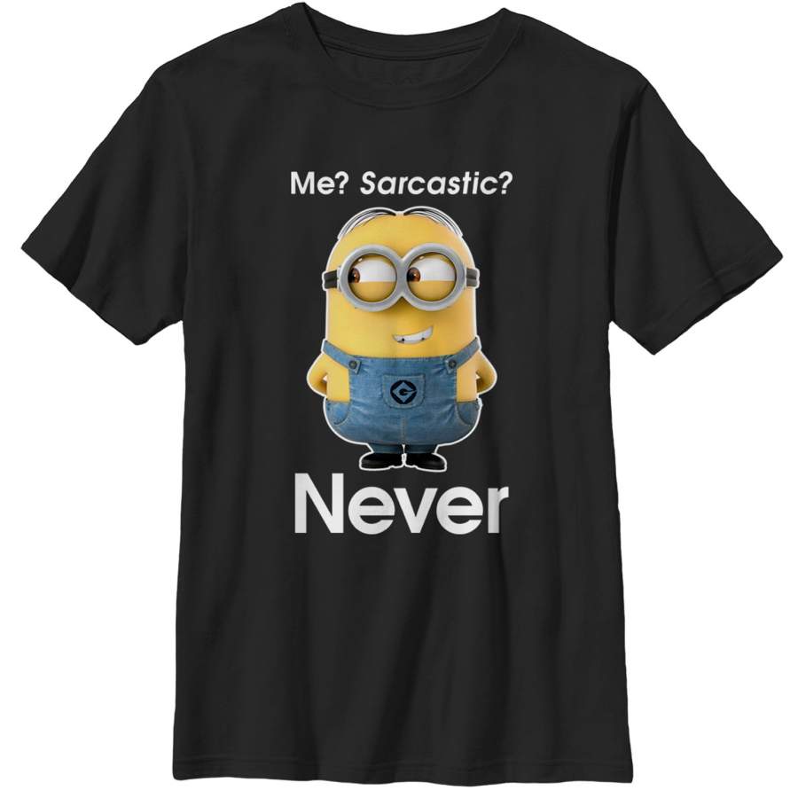 Despicable Me Boy’s Minion Never Sarcastic  T Shirt