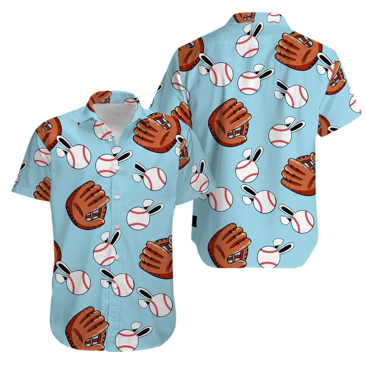 Felacia Baseball Bunny Happy Easter Hawaiian Ha36879