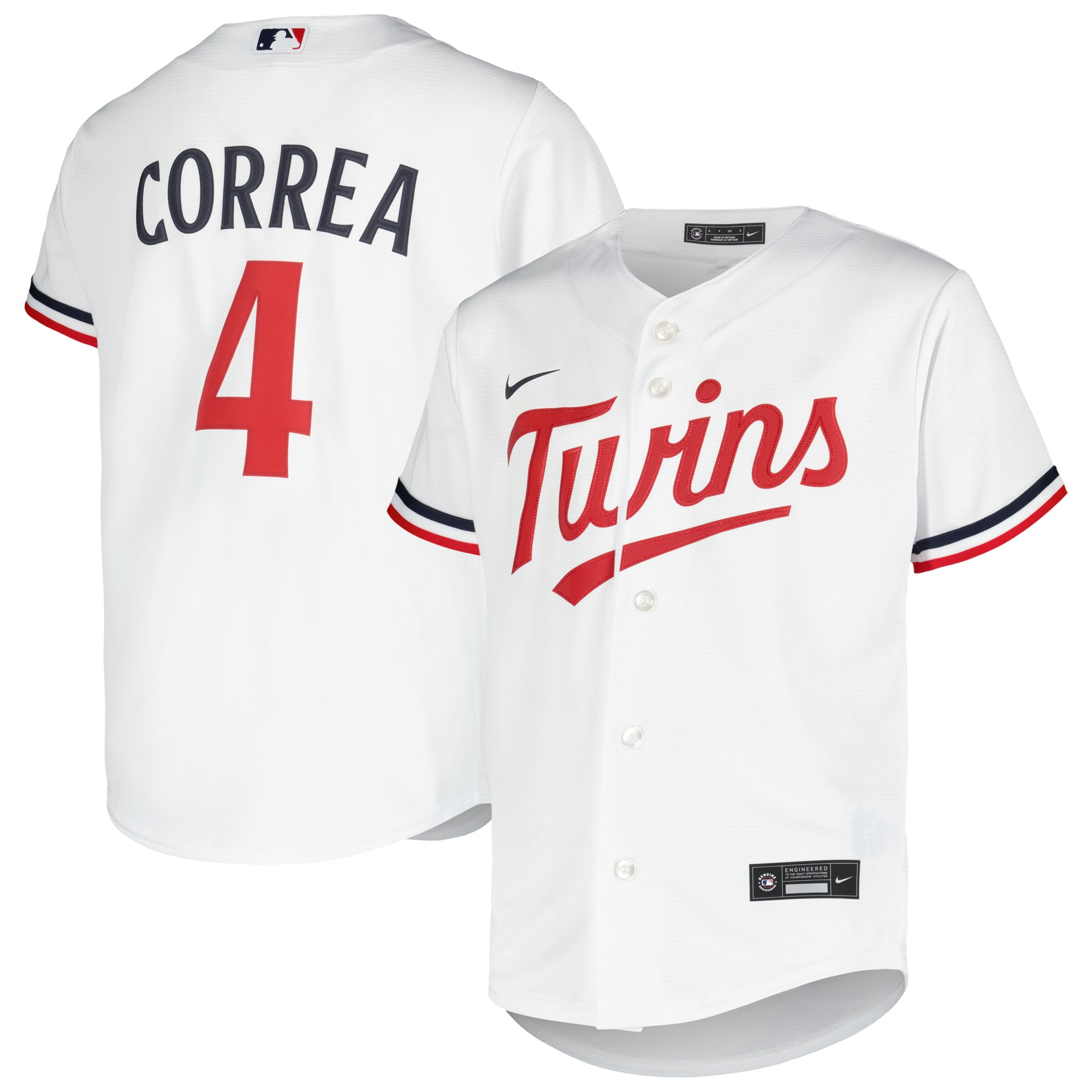 Carlos Correa Minnesota Twins Youth Alternate Replica Player Jersey – White