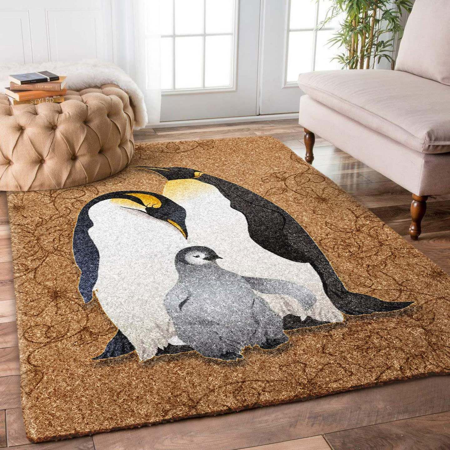 Penguin Family Hn0910139R Rug Carpet Area Rug For Living Room Bedroom Rug Home Decor