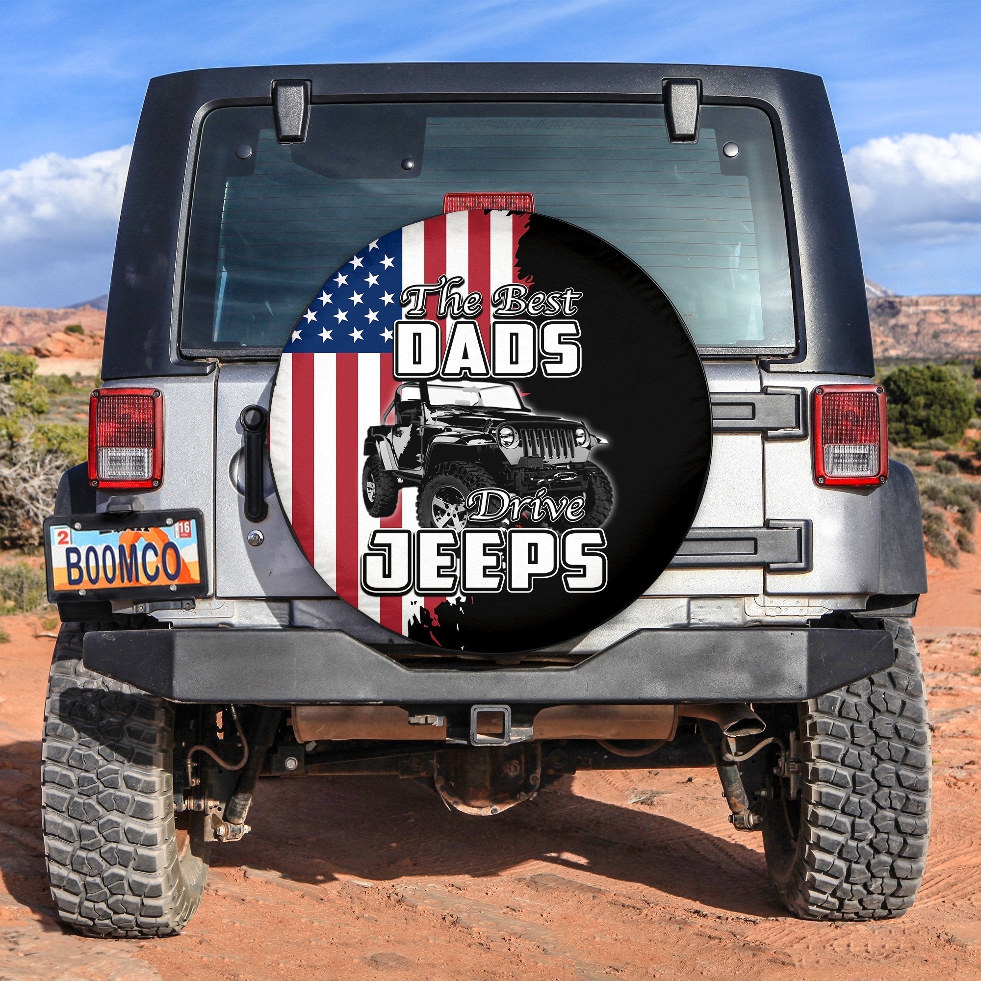 Father Day Spare Tire Cover Jeep Dad No.1 White Style Lt6