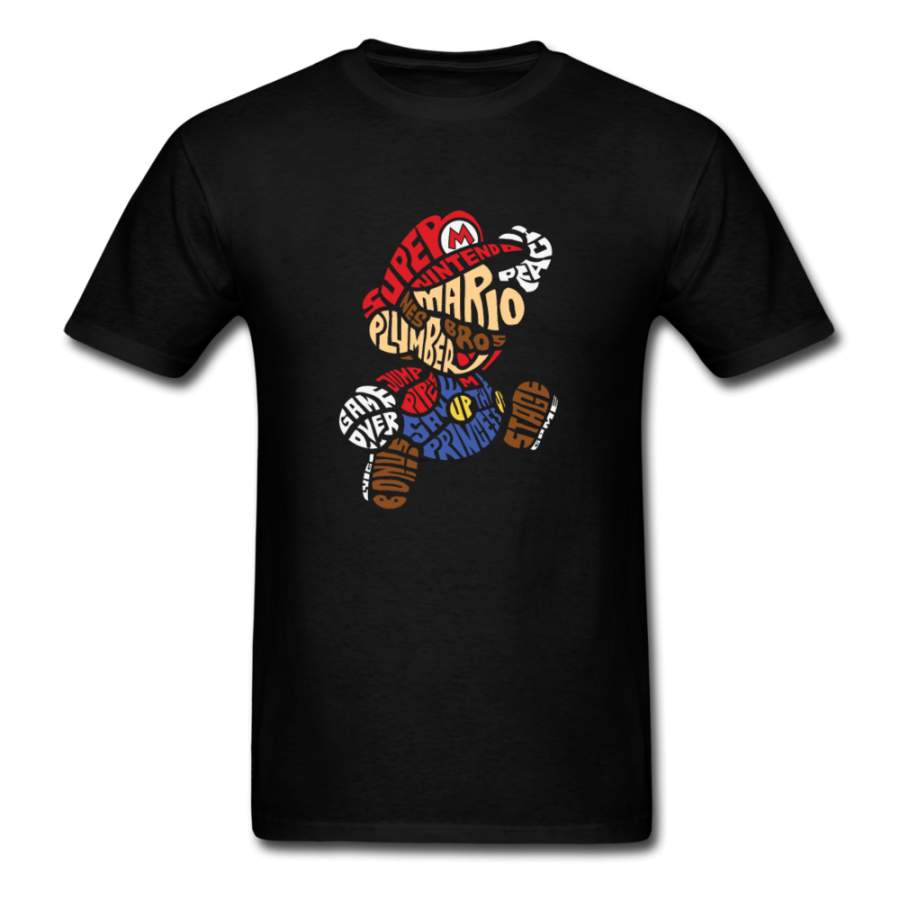 Super Mario Calligram 80’s Retro NES Video Game | Men’s T-Shirt