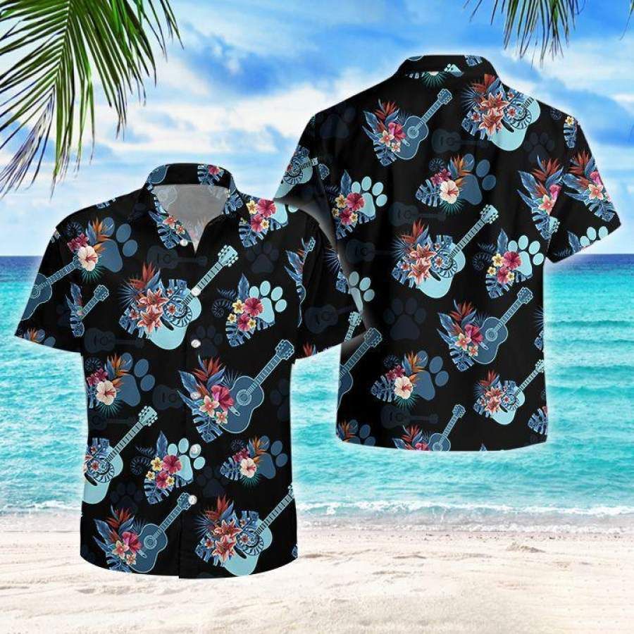 ?music Guitar Love Tropical Hawaiian Aloha Shirts