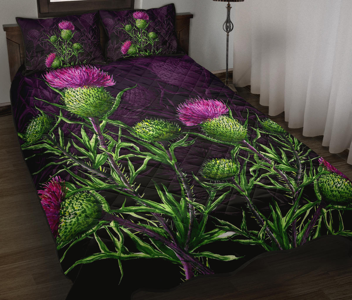 Scotland Quilt Bed Set – Thistle Flower A28