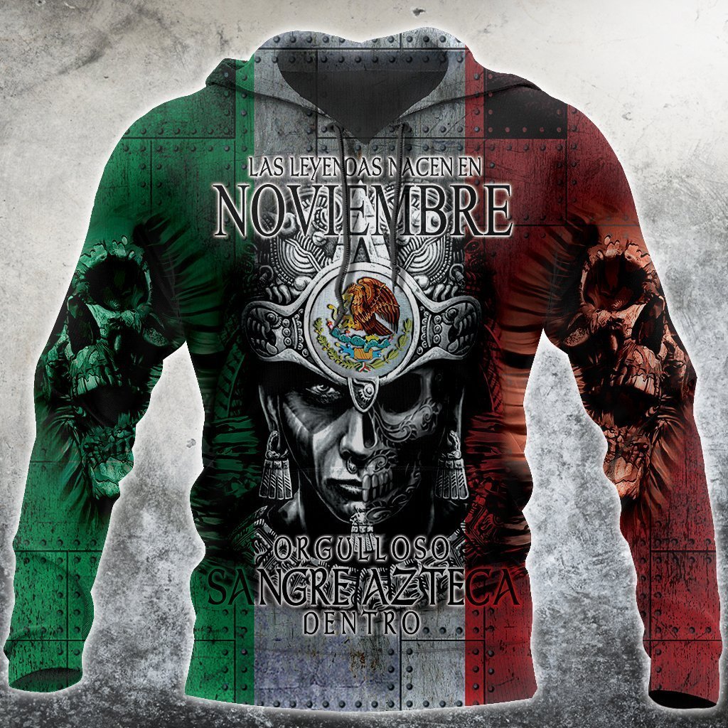 Aztec Warrior Half Skull Face Mexican Flag Color Special Pattern Aztec Customize All Over Printed Shirts – Am Style Design