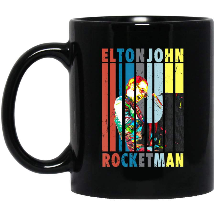 Vintage Elton John Funny Rocketman Play Piano Gift Coffee Mug