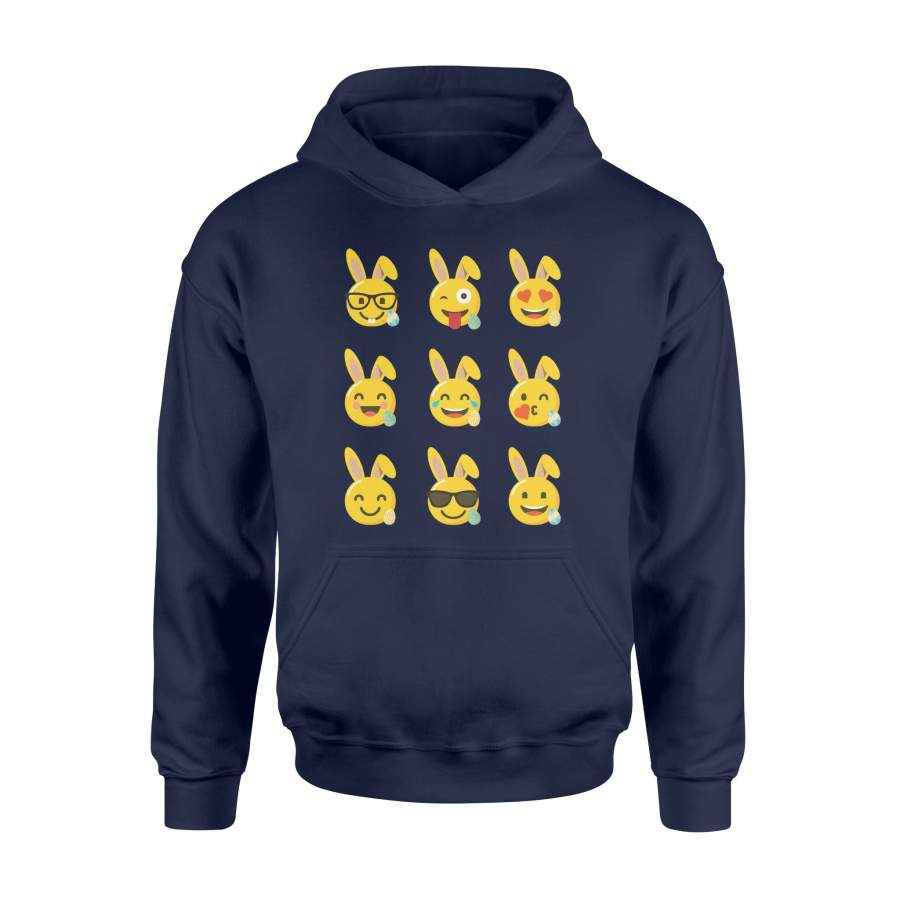 Cute And Funny Easter Bunny Emoji Easter Day Hoodie